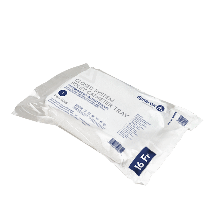 Dynarex 5006 Closed Circuit / Closed System Foley Catheter Tray, 16 Fr, 10/cs