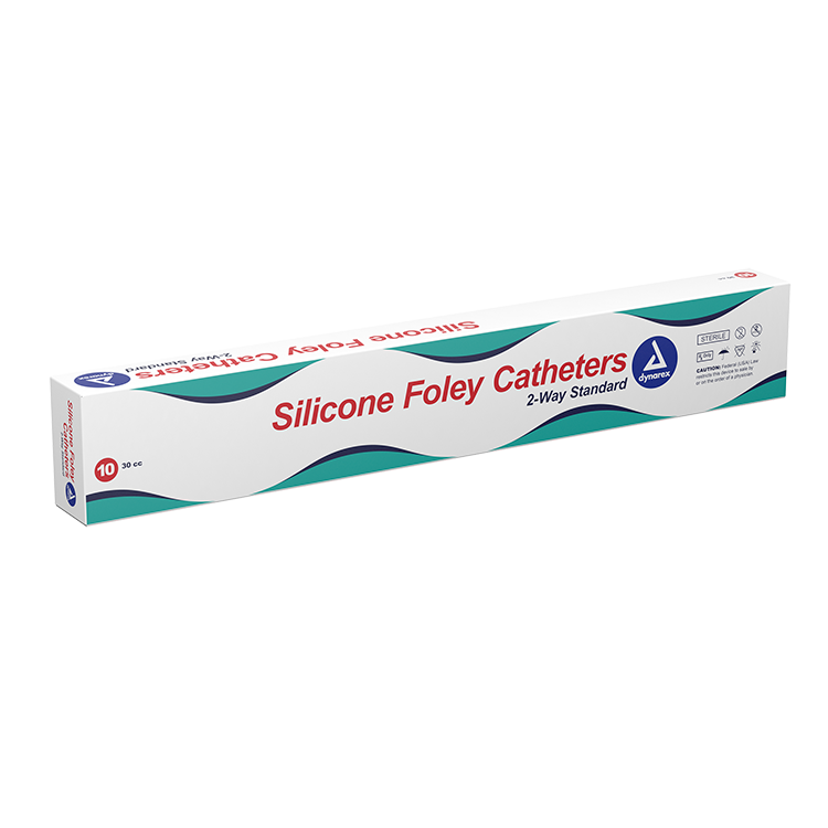 5084-1.png Dynarex 5086 Silicone Foley Catheters 2-way Standard, 20 Fr, 30 cc, 10/bx