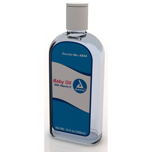 Dynarex 4844 Baby Oil, 12 fl. oz. (350 mL) Bottle, 24/cs