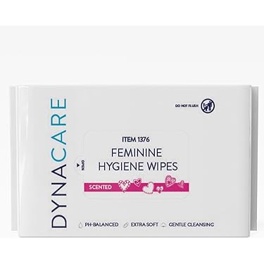 Dynarex 1376 Feminine Hygiene Wipe Pack - 40 wipes per pack, 5.5" x 8", 12/cs