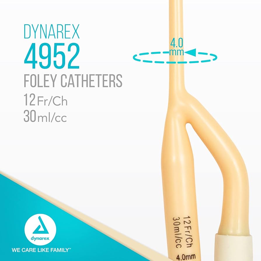 615Ligy89qL._AC_UF8941000_QL80.jpg Dynarex 4952 Foley Catheters, 12 Fr, 30 cc, 10/cs