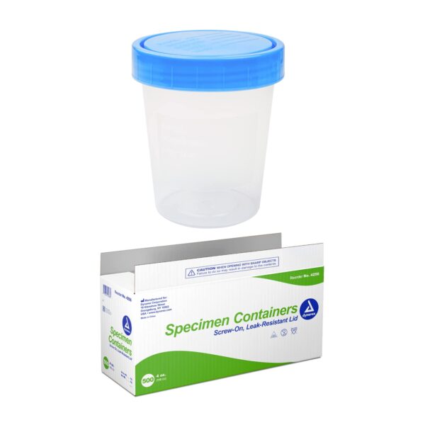 Dynarex 4256 Specimen Containers - Non-Sterile, Bulk, 4 oz., 500/cs