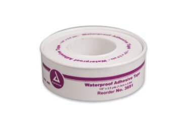Dynarex 3651 Waterproof Adhesive Tape, 1/2" x 2.5 yd, 288/cs