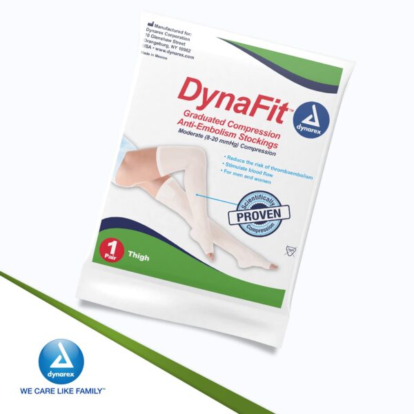Dynarex 1915 DynaFit Compression Stockings - Thigh, Medium, 5/12/cs