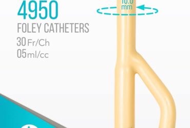 Dynarex 4950 Foley Catheters, 30 Fr, 5 cc, 10/cs