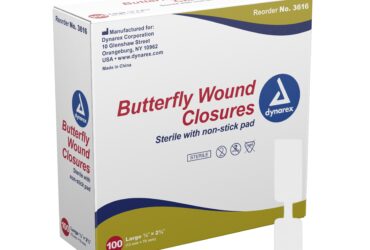 Dynarex 3616 Butterfly Wound Closure - Sterile, 1/2" x 2 3/4", 24/100/cs