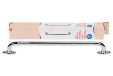 Dynarex 10314-3 Rotating Flange Knurled Grab Bar, 24", Silver, 1pc/bx,3bx/cs