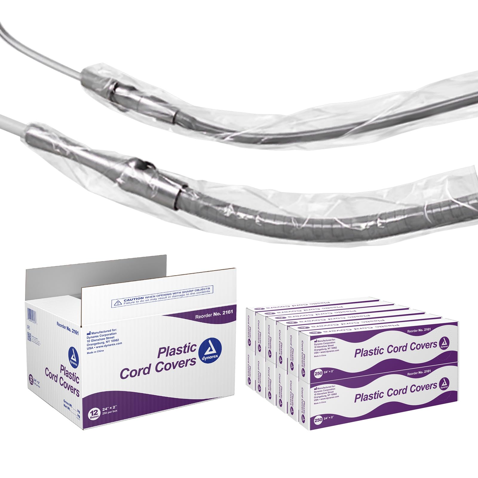 Version 1.0.0 Dynarex 2161 Plastic Cord Covers, 24" x 2", 12/250/cs