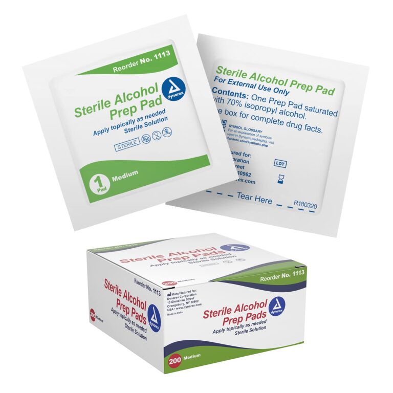 Dynarex 1113 Alcohol Prep Pad - Sterile, Medium, 10/200/cs