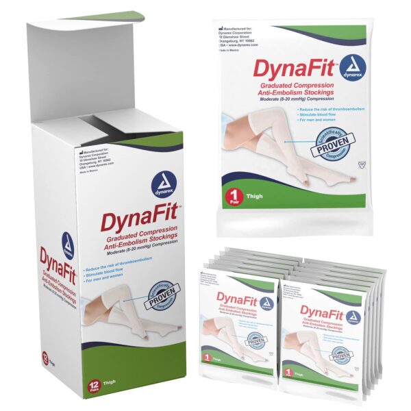 Dynarex 1917 DynaFit Compression Stockings - Thigh, X-Large, 5/12/cs