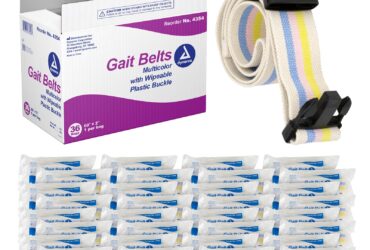 Dynarex 4354 Gait Belt - Wipeable Plastic buckle, 60" x 2", Multi-Color, 1/bag,36 bags/case