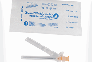 Dynarex 8973 SecureSafe Safety Hypodermic Needle, 25G, 1 1/2" Needle, 10/100/cs