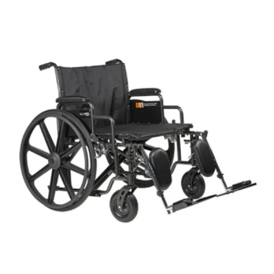 Dynarex 10293 Bariatric HD Wheelchair - 32" x 20" w/ ELR, (10256 + 10264) Combo Package, 2/bx