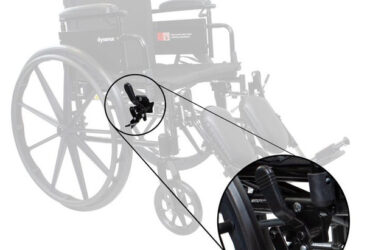 Dynarex RPWC10-RR DynaRide Reclining Wheelchair Push to Lock (Right), Chrome, 1