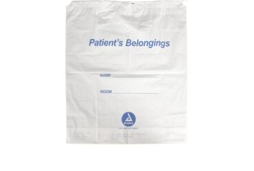 Dynarex 8013 Patient Belonging Bag - Drawstring, 18" x 20" x 4" white, 250/Cs