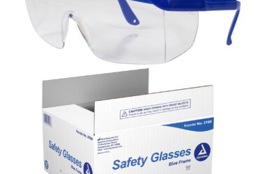 Dynarex 2199 Safety Glasses, Blue frame, 50/cs
