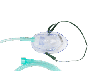 Dynarex 33008 O2 Medium-Concentration Elongated Mask w/ 7' (2.1 m) tub, Pediatric/Universal Connector, 50/cs