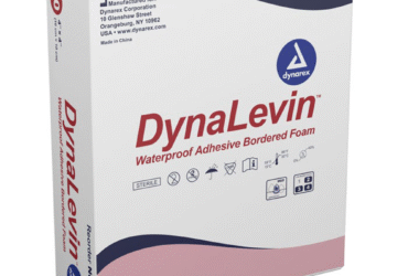 Dynarex 3021 DynaLevin - Waterproof Adhesive Bordered Foam, 4" x 4", 12/10/cs