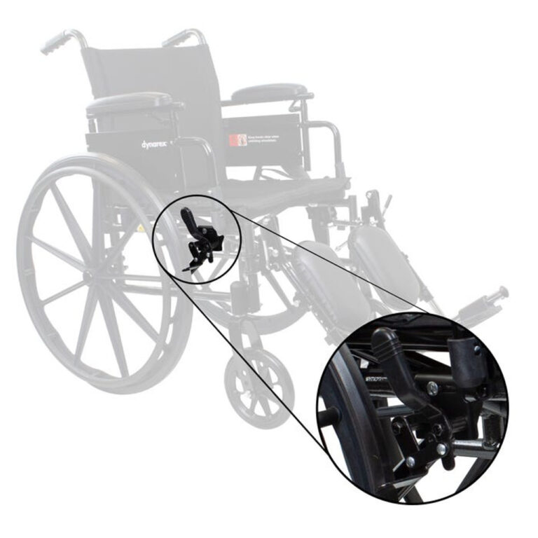 Dynarex RPWC10-LR DynaRide Reclining Wheelchair Push to Lock (Left), Chrome, 1