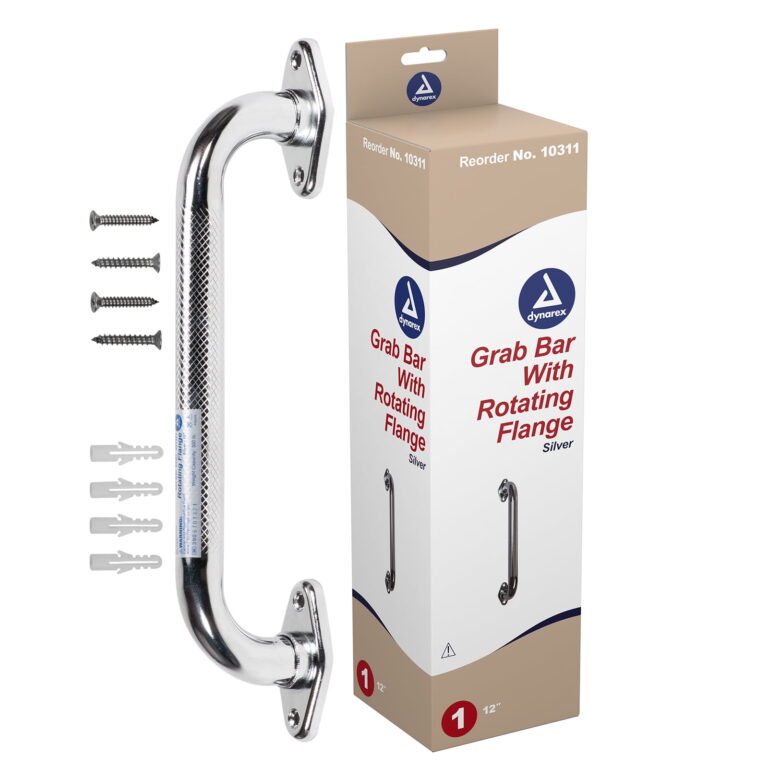Dynarex 10315 Rotating Flange Knurled Grab Bar, 32", Silver, 1pc/bx