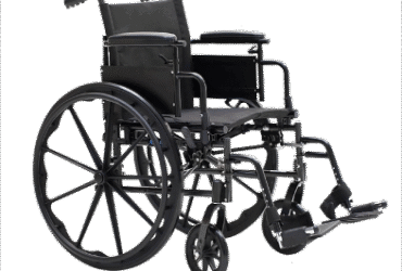 Dynarex 10274 DynaRide S4 X-Lite Wheelchair - 18" x 16" w/ Flip Desk Arm E, Silver Vein, 1pc/cs