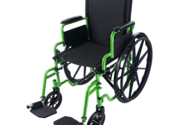 Dynarex 10284-FR GreenLine Wheelchair 18"x16" With Foot Rest, 250 lb Weight Capacity, 1pc/cs