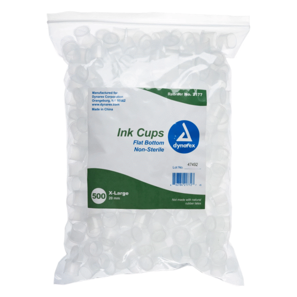 Dynarex 2177 Ink Cups - Flat bottom, 20 mm, X-Large, 10/500/cs