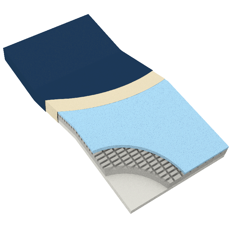 Dynarex 10428 DynaRest Premium Visco-Gel Infused Foam Mattress w/ Perimete, 36" x 80" x 6", 1pc/cs