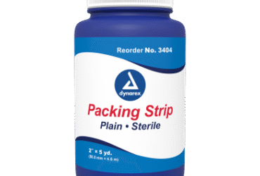 Dynarex 3404 Packing Strips Plain - Sterile, 2" x 5 yd, 12/cs