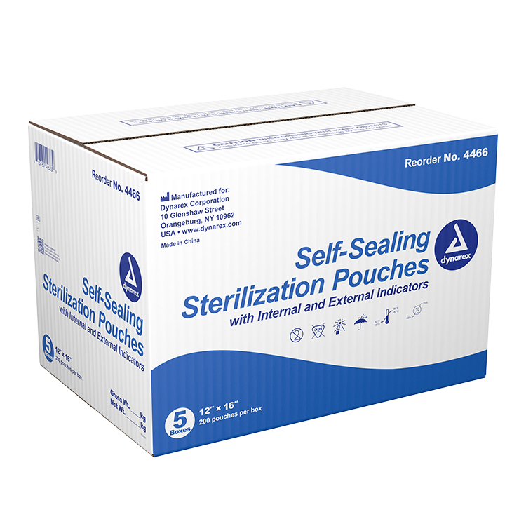 Dynarex 4466 Sterilization Pouches, 12" x 16", 5/200/cs