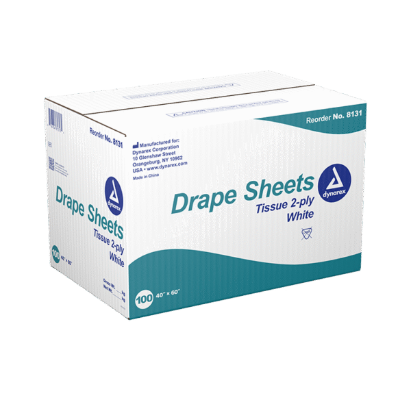 Dynarex 8133 Drape Sheets, 40" x 60", 2 Ply, Mauve, 100/cs