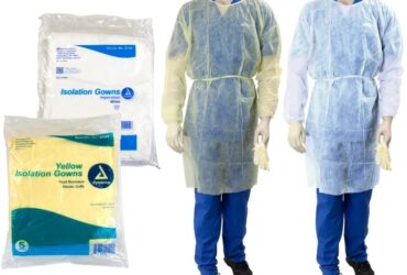 Dynarex 2145 Isolation Gown Poly - Coated Barrier, Universal, White, 10/5/cs