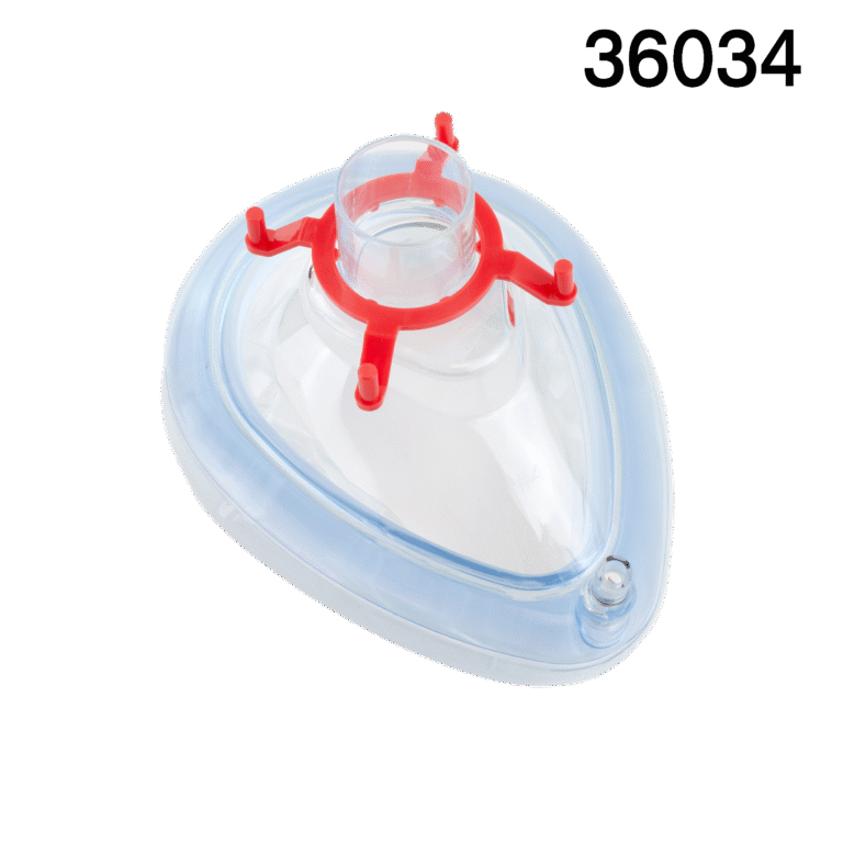 Dynarex 36034 Air Cushion Mask Size w/ Valve #4 (Red Hook), Medium, Adult, 20/cs