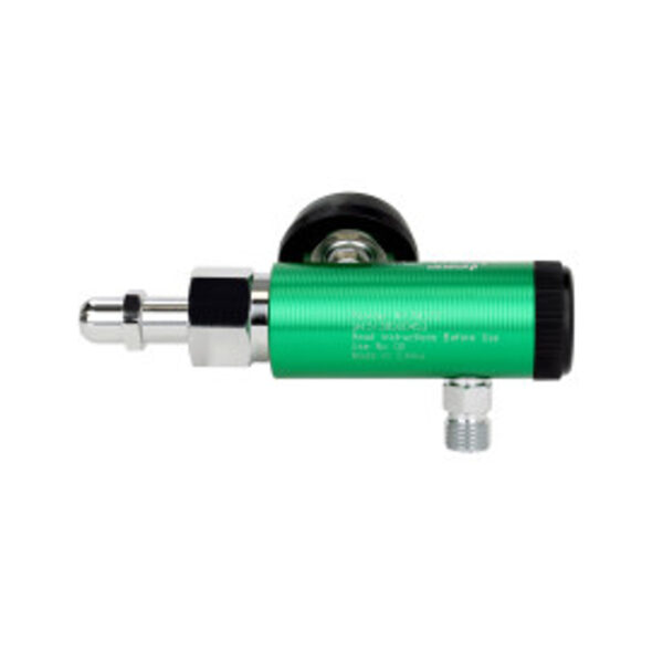 Dynarex 36372 CGA 540 Style Oxygen Regulator - 0-15 LPM, DISS outlet, Brass-Sleeved, 5/1/cs