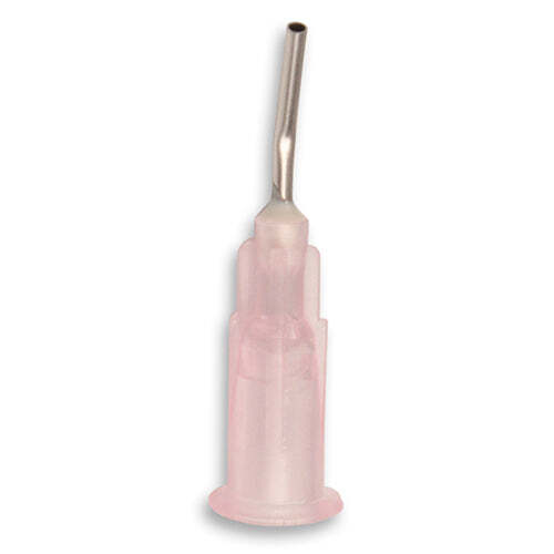 Dynarex 2211 Pre Bent Flow Tips, 18G , Liner Tips, Pink, 25/100/cs