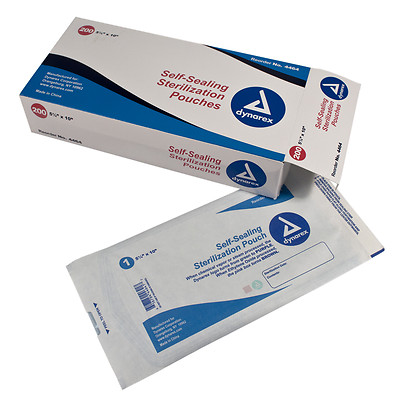 Dynarex 4464 Sterilization Pouches, 5.25" x 10", 15/200/Cs