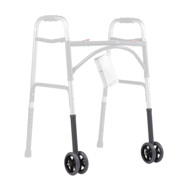 Dynarex RPWK-04DW Walker Extension Leg with Dual Wheels, Grey, 1 Ea
