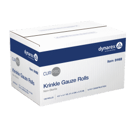 Dynarex 3162 Krinkle Gauze Roll - Non-Sterile, 4.5" x 4.1 yd, 100/cs