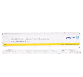Dynarex 5085 Silicone Foley Catheters 2-way Standard, 18 Fr, 30 cc, 10/bx
