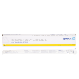 Dynarex 5085 Silicone Foley Catheters 2-way Standard, 18 Fr, 30 cc, 10/bx