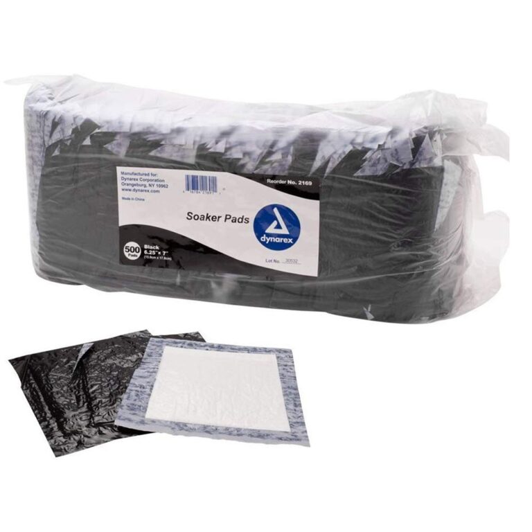 Dynarex 2169 Soaker Pads, 6.25" x 7", Black, 4/500/cs