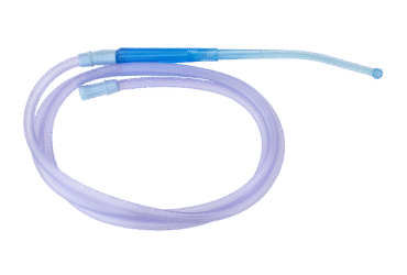 Dynarex 32126 Yankauer Suction Handle, Bulb Tip Non-Vented, w/ Pre-Attached 1/4" x 6' Suct, 50/cs