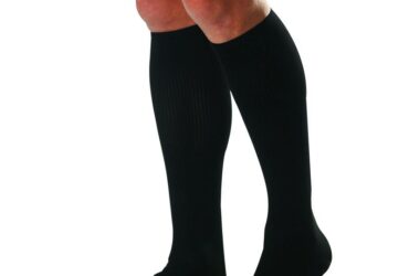 JOBST FOR MEN CASUAL KNEE 15-20 CLOSED TOE BLACK MDT