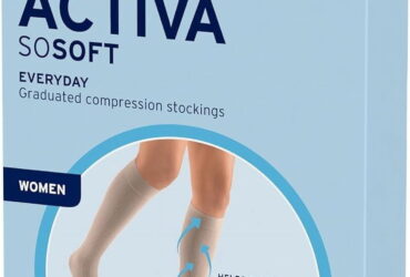 JOBST ACTIVA SOSOFT RIBBED 8-15 KNEE HIGH CT XLG BLK