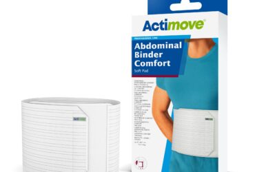 ACTIMOVE ABDOMINAL BINDER COMFORT WITH SOFT PAD 9IN WHT SM