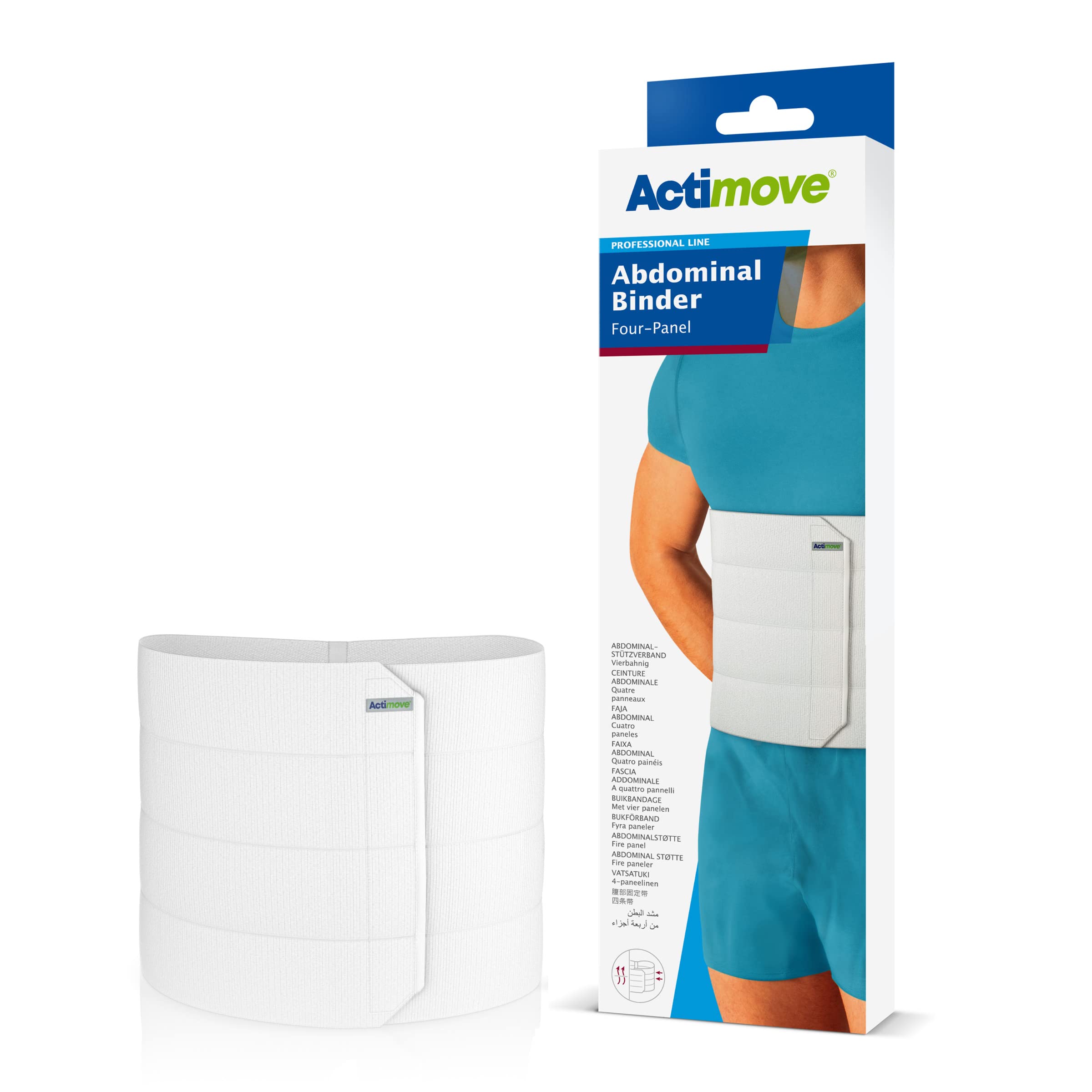 Version 1.0.0 ACTIMOVE ABDOMINAL BINDER 4 PANEL WHT XS