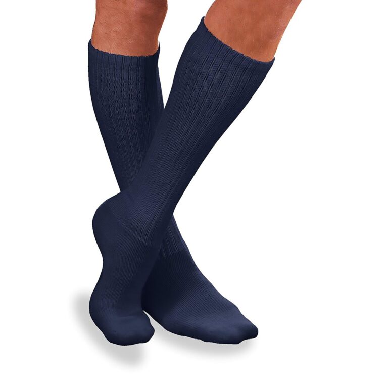 JOBST SENSIFOOT KNEE CLOSED TOE NAVY LG