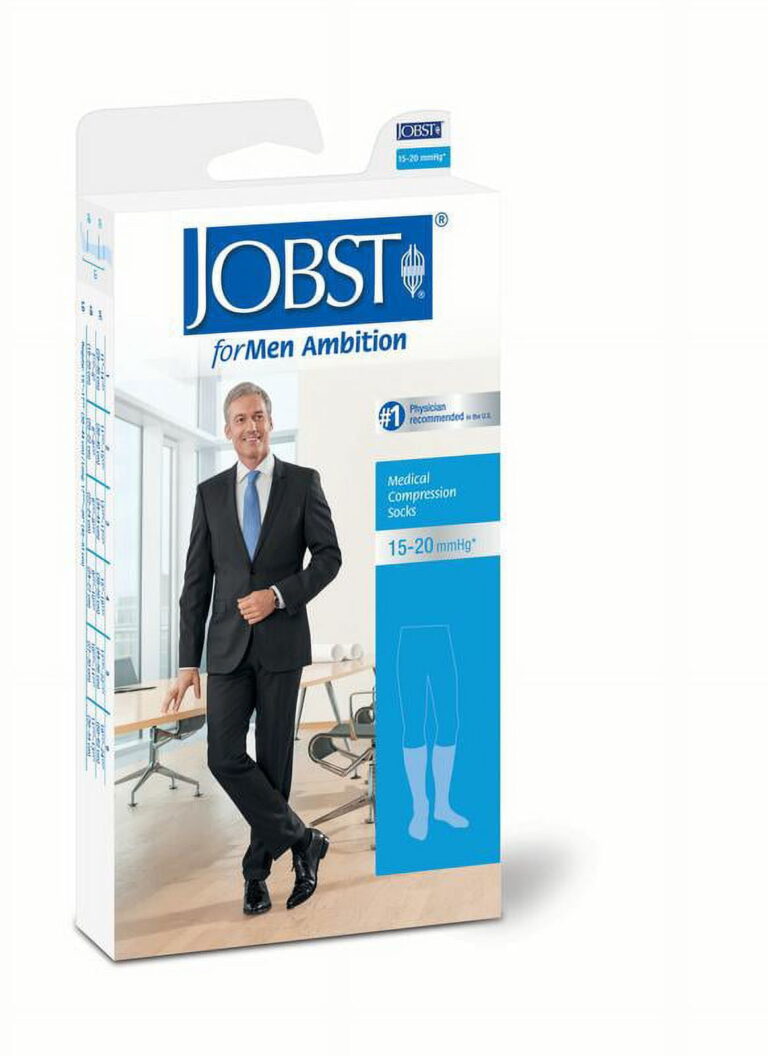 JOBST FOR MEN AMBITION KNEE 15-20 BLACK SZ2 LNG