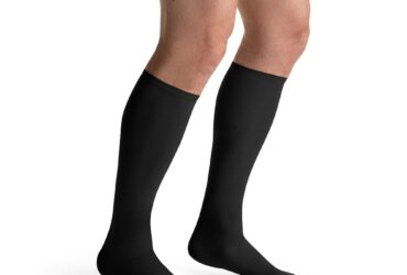 JOBST TRAVEL SOCK 15-20 KNEE CLOSED TOE BLACK SZ 5