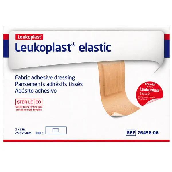 Coverlet-Adhesive-Patches-Leukoplast-Elastic-1-x-3-inches-100-Count.jpg LEUKOPLAST ELASTIC COVERLET 1.5IN X2IN PATCH
